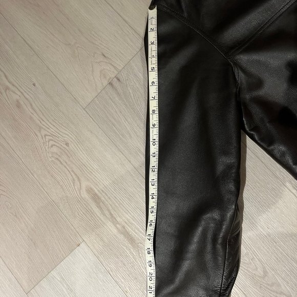 EDDIE BAUER MENS Medium Dark Brown Genuine LEATHER Button Down QuiltLined JACKET - Picture 12 of 15